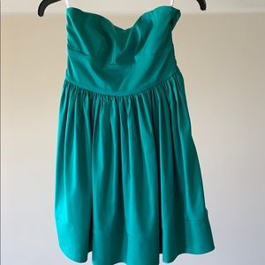 Strapless formal turquoise green dress - size xs